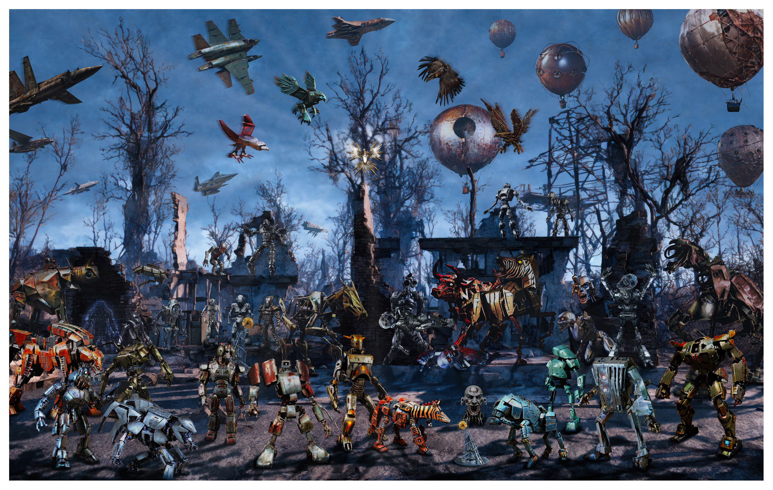 Картина «Руины конфликта» отсылает к знаменитой «Гернике» Пабло Пикассо