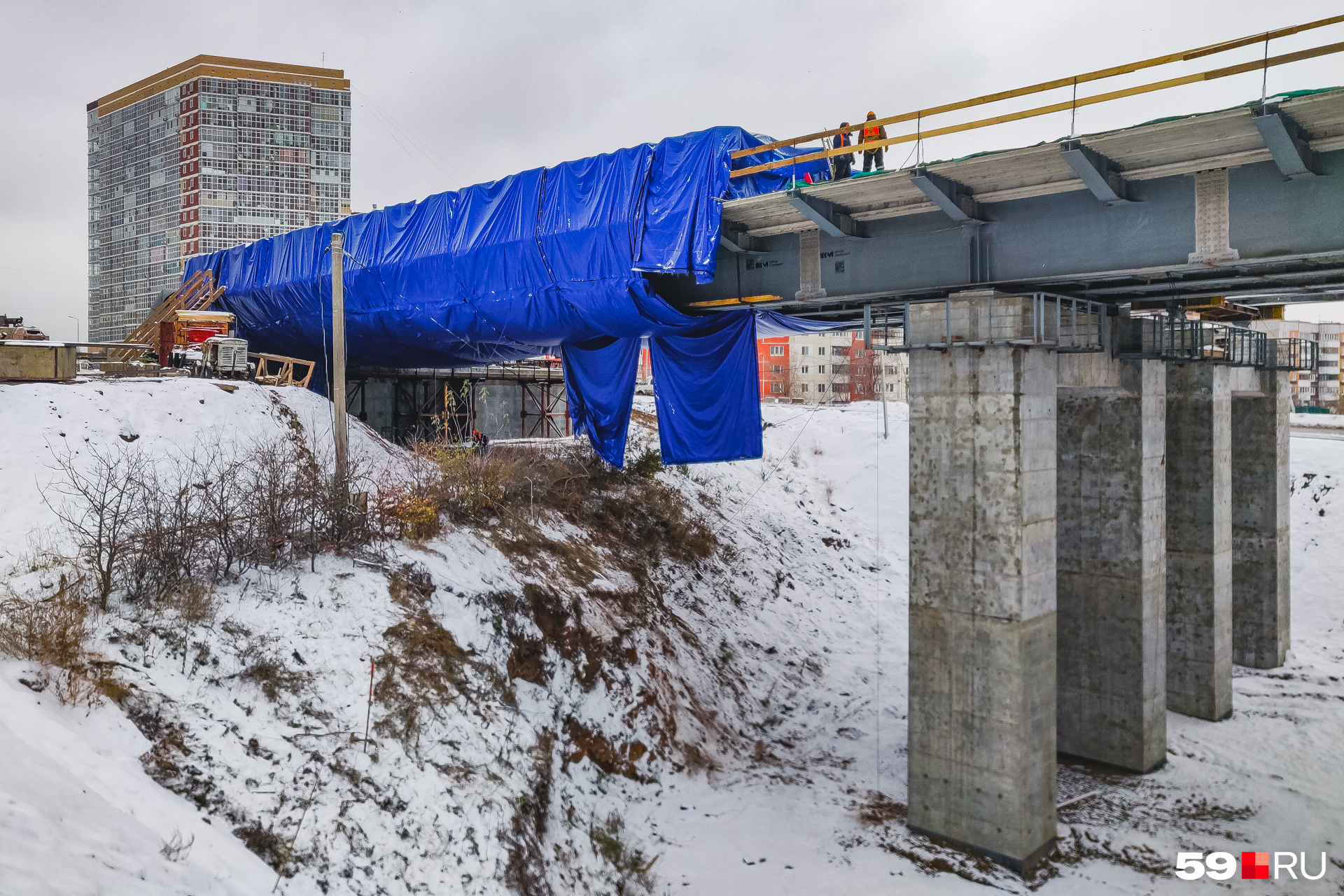 В Перми продолжают стройку путепровода на Уинской от Юрша до Грибоедова ...