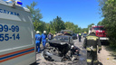 Водитель «Ниссана» погиб в лобовом ДТП возле кладбища под Самарой