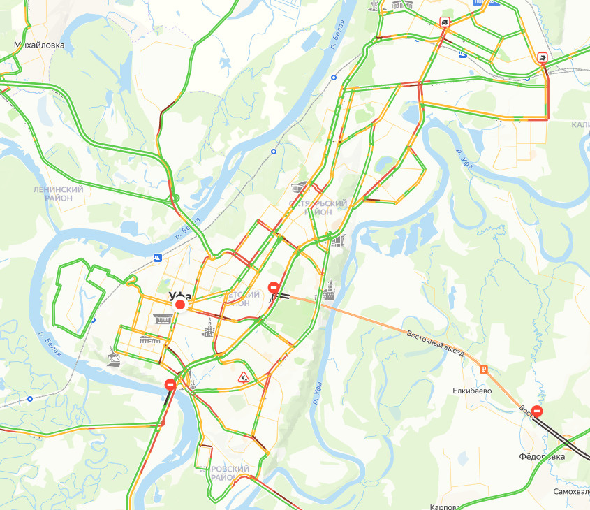 Ситуация на дорогах к 08:20