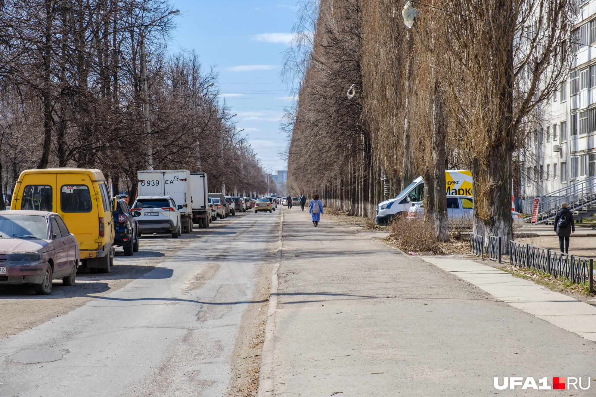 Дорога вообще двухполосная, но одну заняли машины