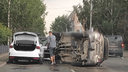 «От удара лег на бочину»: массовое ДТП произошло на Красном проспекте — видео последствий