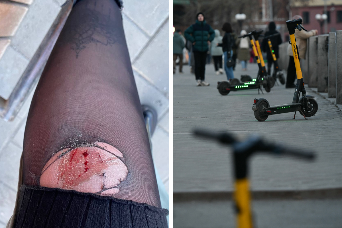 Неслась «со скоростью света»: в центре Екатеринбурга наглая самокатчица сбила с ног девушку