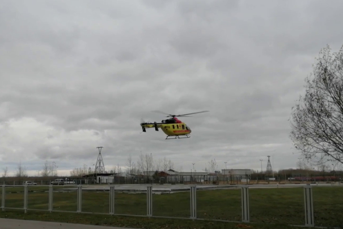 В Нижний Новгород вертолет санавиации привез годовалого ребенка из Курска с 40% ожогов тела