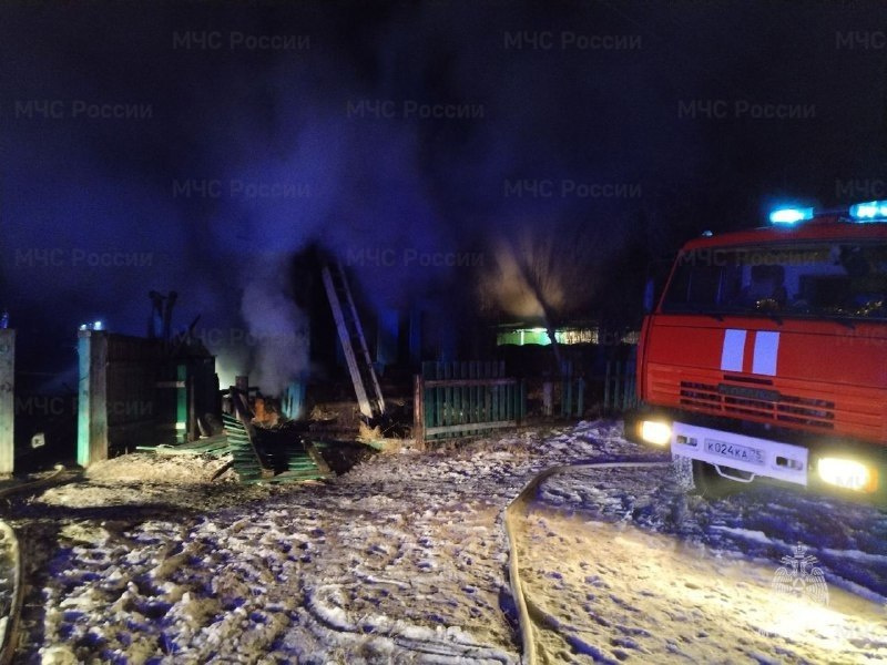 Двое мужчин погибли при пожаре в Улетовском районе Забайкалье