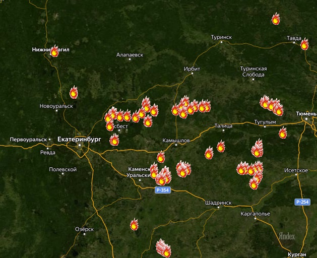 Карта пожаров в нижегородской области