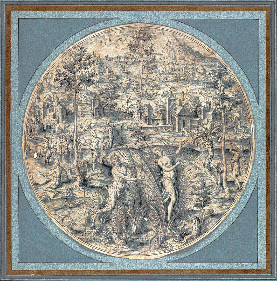 Ханс Колларт. «Пейзаж с Паном и Сирингой». Около 1565 года. Государственный Эрмитаж