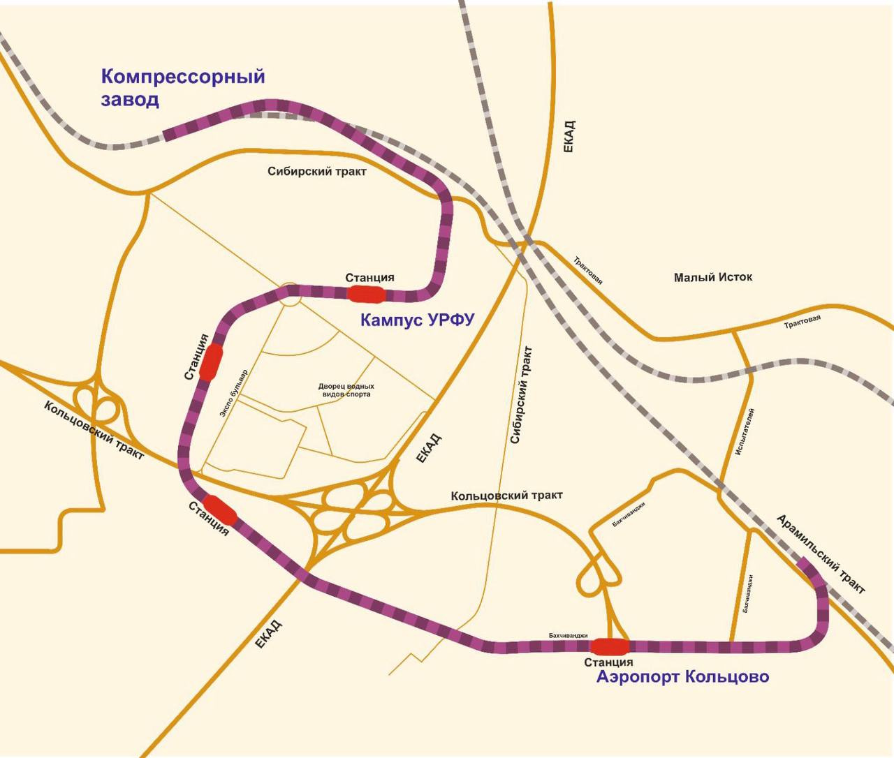 Наземное метро в екатеринбурге схема на карте