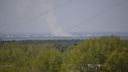 В районе аэропорта Толмачево поднялся столб дыма: там загорелась трава