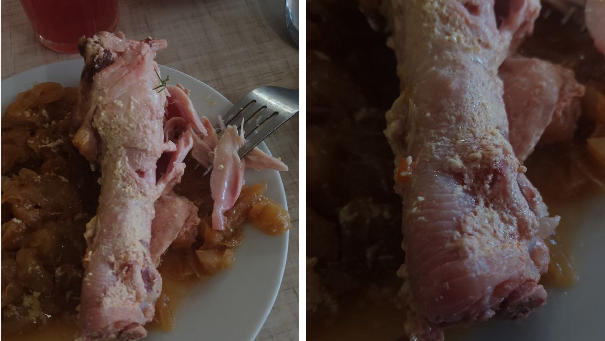 «Покормили сырым мясом»: новосибирец забил тревогу из-за цвета курицы в детском лагере
