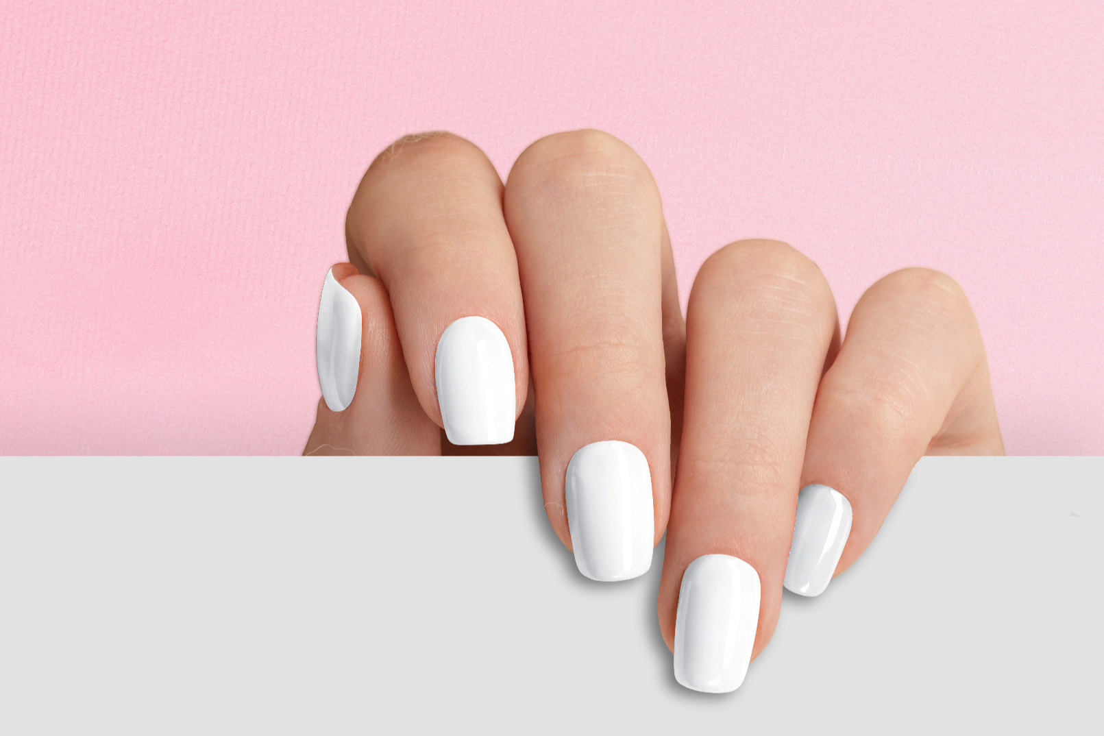 On short nails, white color looks better with a “soft square” shape.