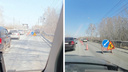 На Советском шоссе в Новосибирске автомобилисты встали в длинную пробку — там сузили дорогу на полгода