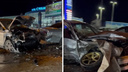Двое в больнице. В Новосибирске произошла жесткая авария с тремя машинами — момент ДТП попал на видео