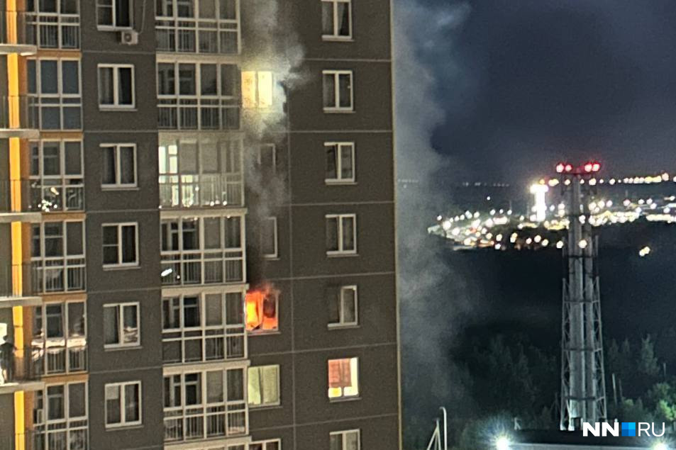 В ЖК «Анкудиновский парк» квартира на 17-м этаже сгорела из-за окурка — видео