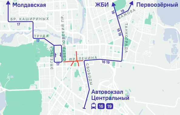 Схема движения троллейбусов