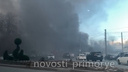 «Это кошмар, ничего не видно»: мощный пожар разгорелся на Луговой. Видео