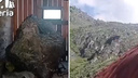 «Уютно разместился в сенях»: огромный валун попал в дом во время камнепада в Республике Алтай