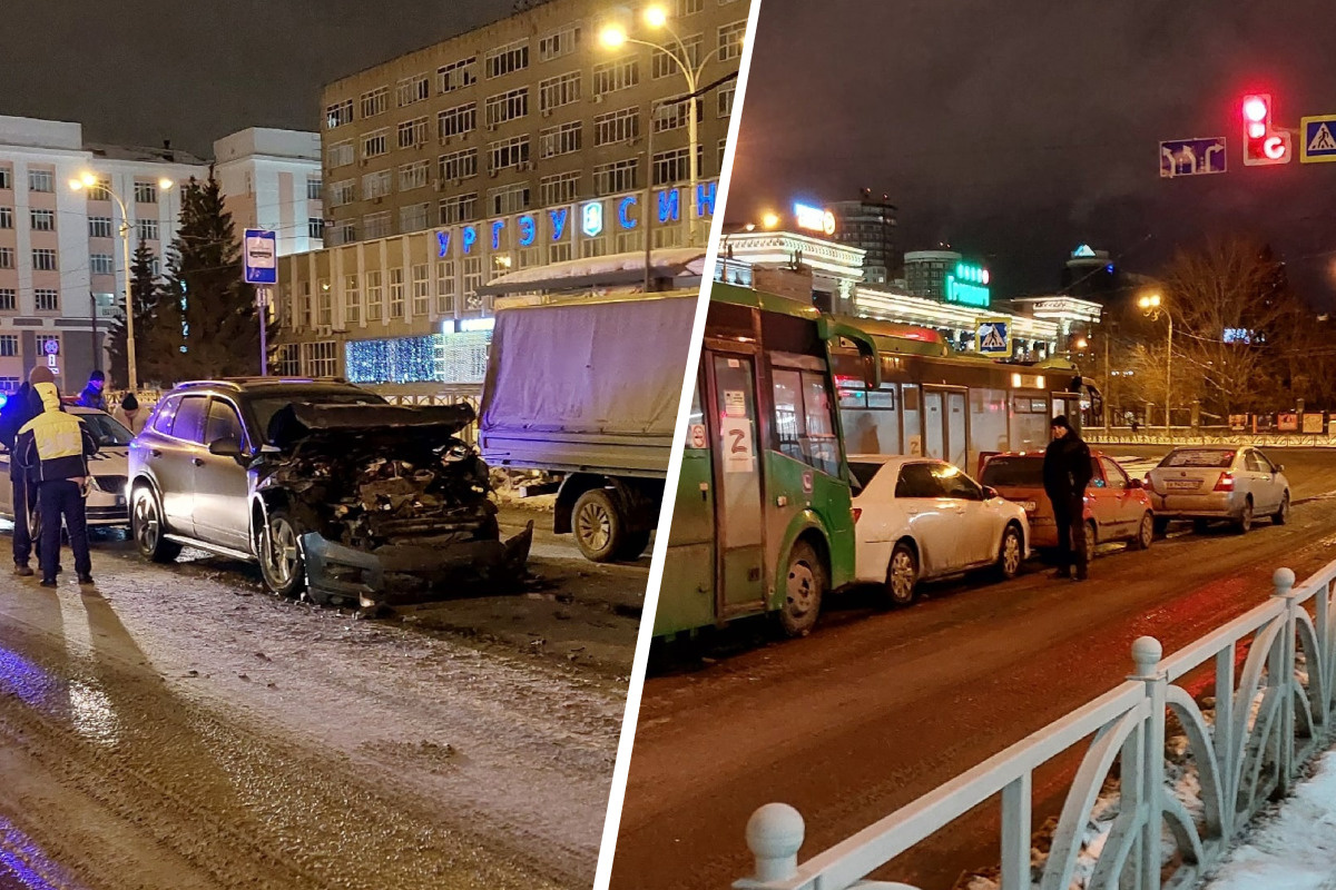 «Женщина теряла сознание и кричала»: в Екатеринбурге столкнулись четыре легковушки и автобус