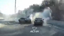 Вылетел на встречку: в Новосибирске произошло массовое ДТП — момент столкновения попал на видео
