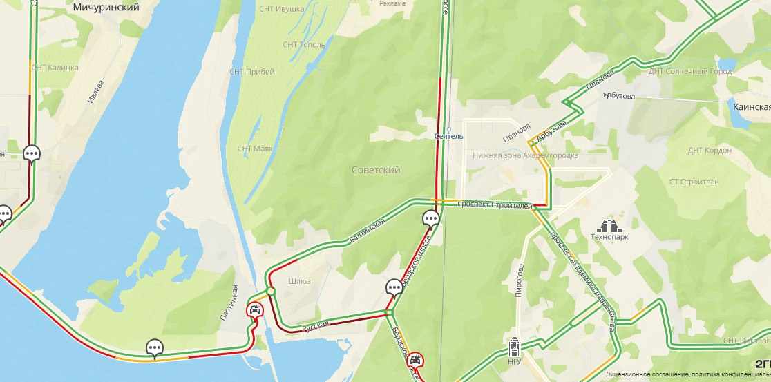 Карта новосибирска 2гис пробки