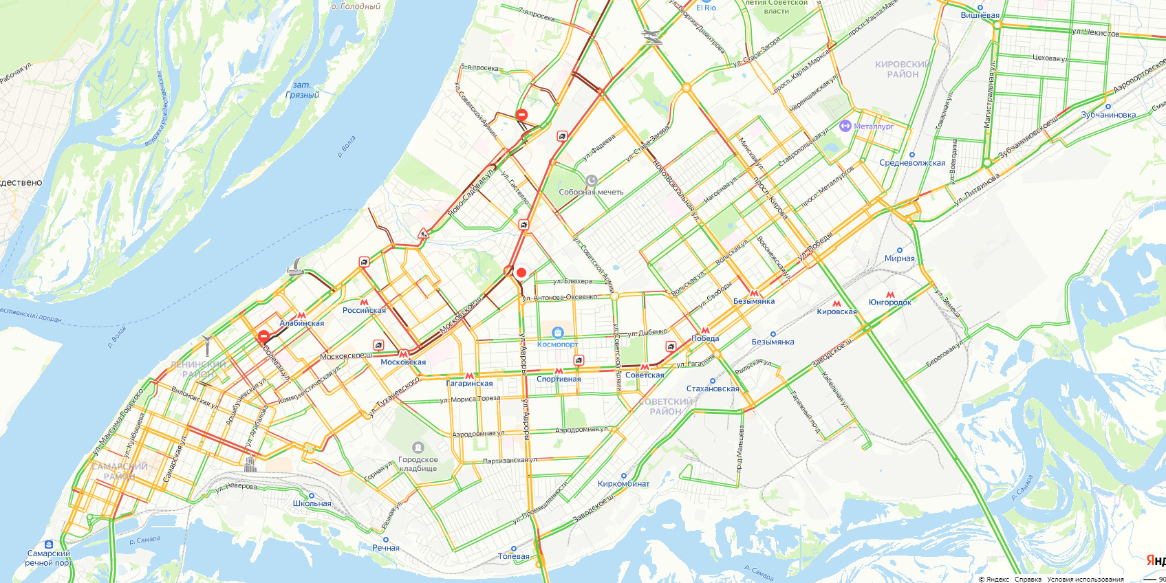 Ново садовая самара как доехать ново. Пробки Самара. Карта Самары с улицами. Молодёжная 10 Самара на карте.