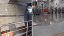 На станции метро «Заельцовская» случился впечатляющий потоп — видео