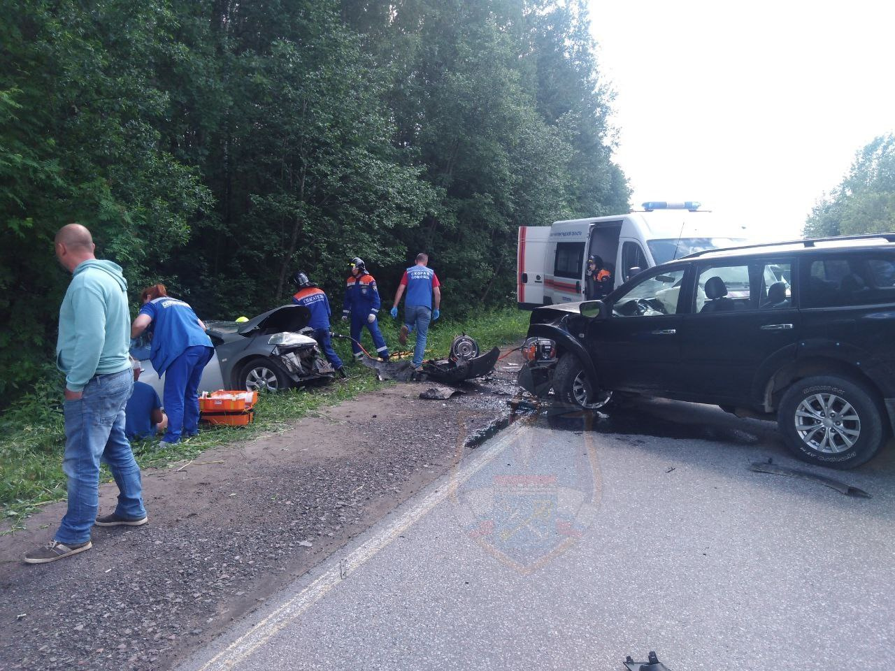Водитель попытался сбежать после лобового ДТП с пострадавшими в Тосно
