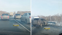 Последствия лобового ДТП в Новосибирской области сняли на видео