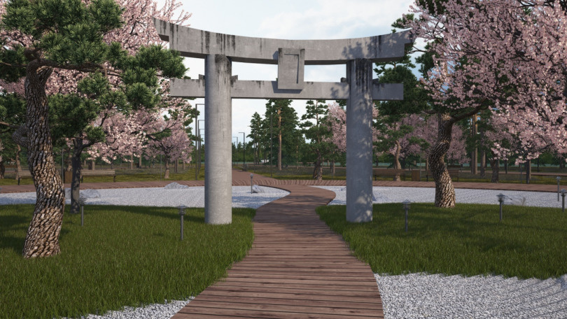 Сад украсят тории — японские ворота