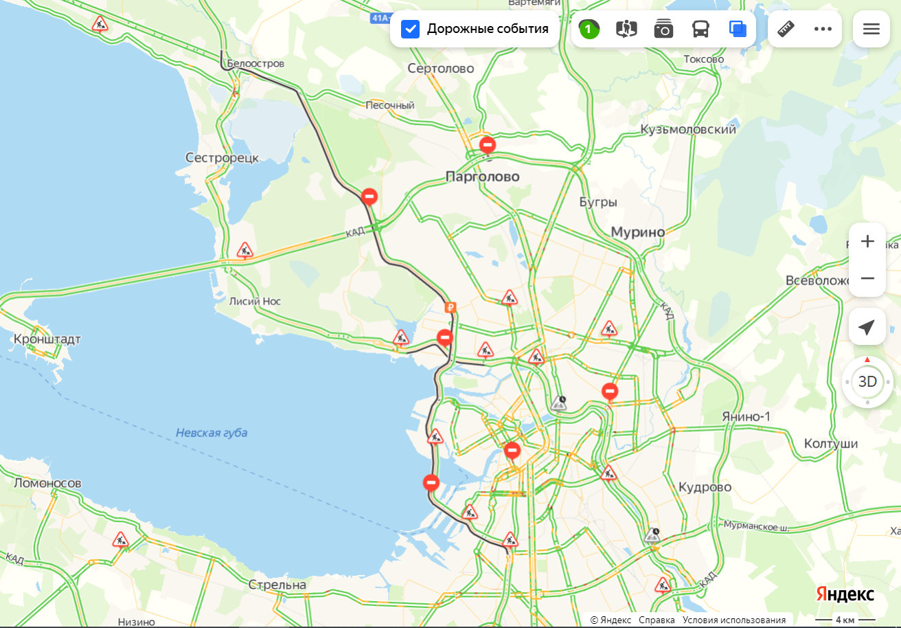 Внимание на карту. В Петербурге масштабные ограничения движения