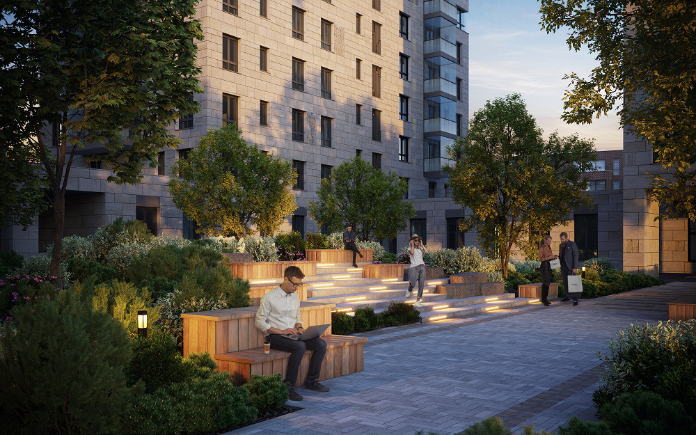 Компонент «Точки света» создает баланс освещения во времени и пространстве двора