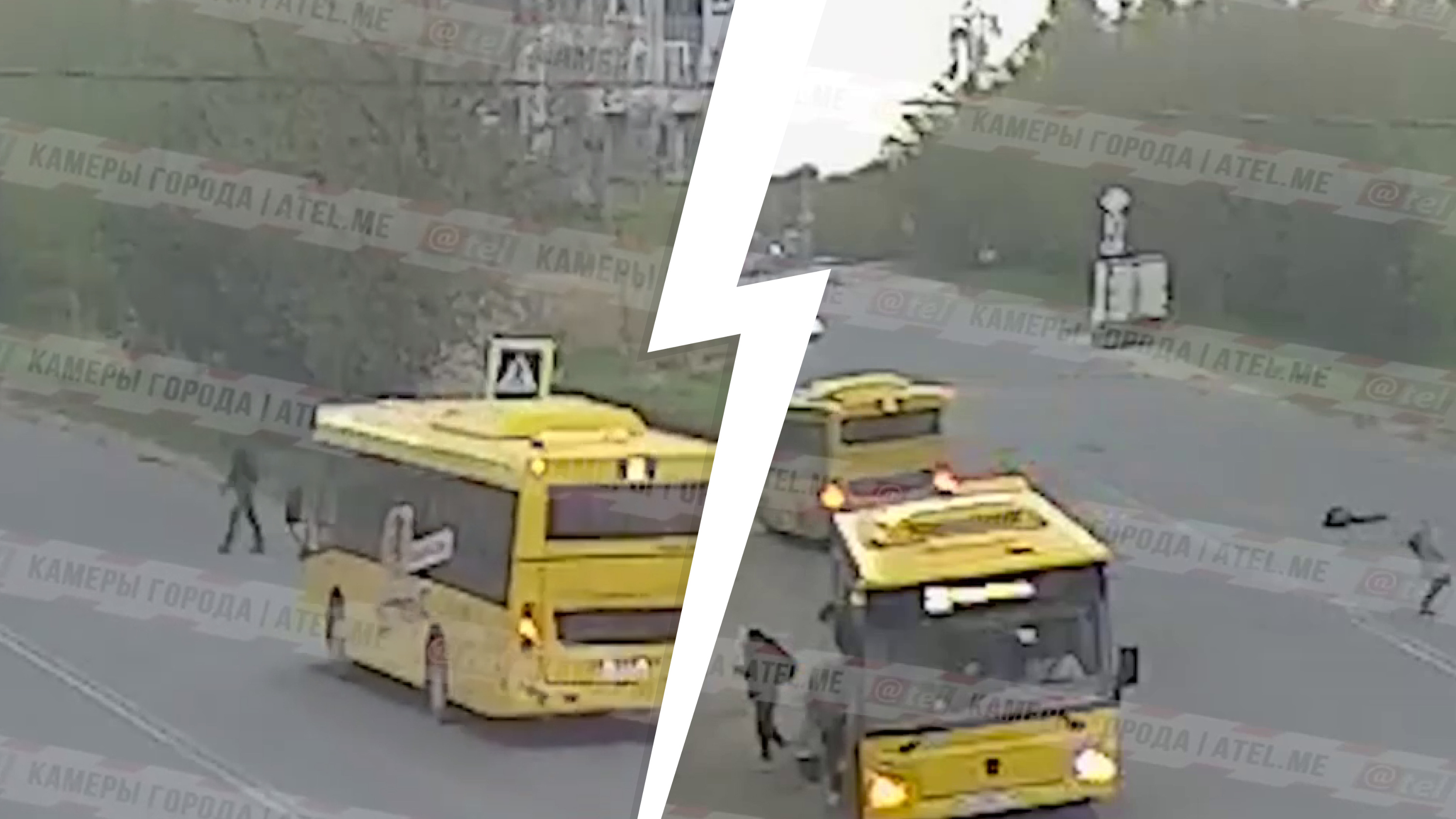 В Ярославской области автобус сбил пешехода на переходе. Видео