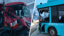 Автобус «Рико» не уступил дорогу грузовику: как выглядит место жесткой аварии в Архангельске