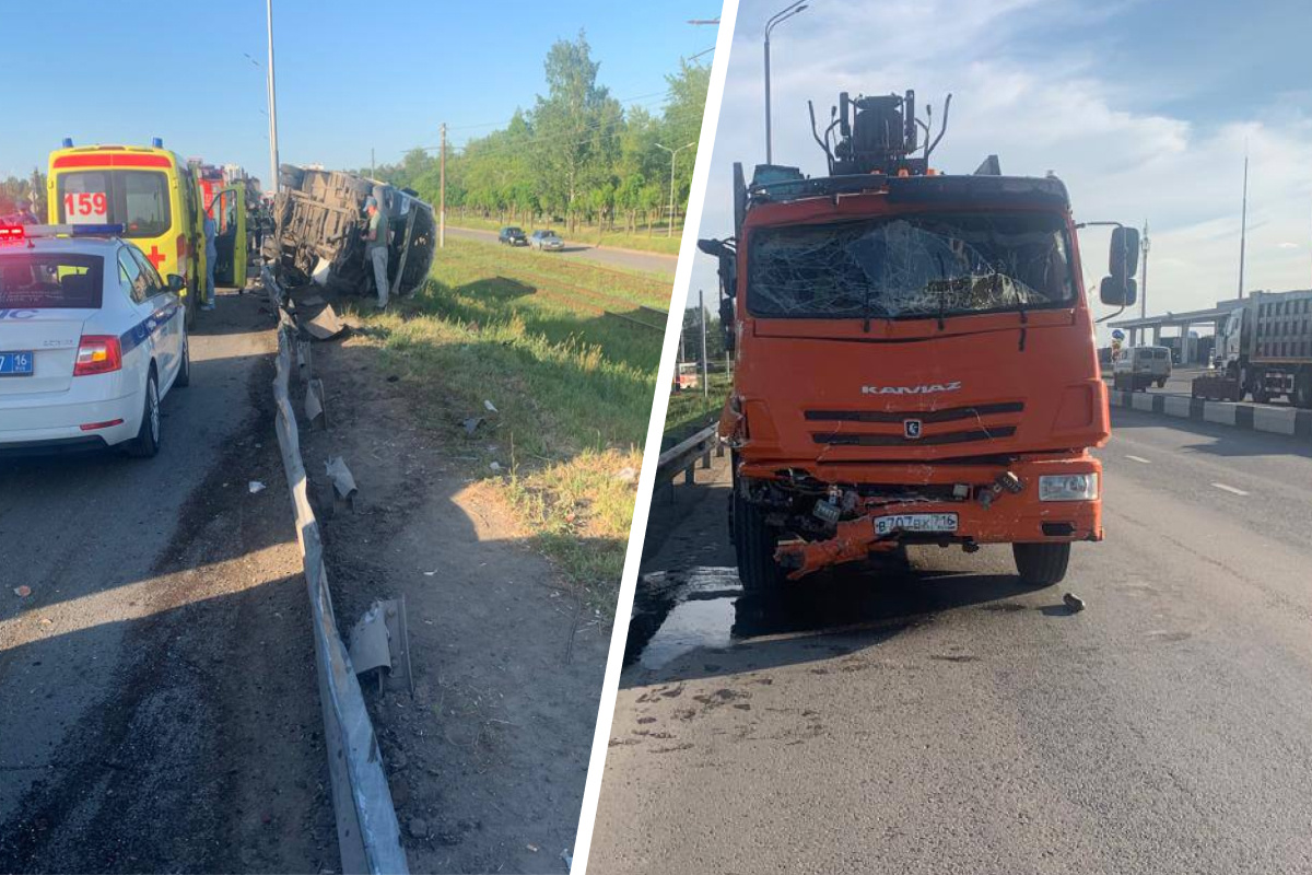 В Челнах перевернулся пассажирский автобус с пассажирами - 5 июня 2023 -  116.ru