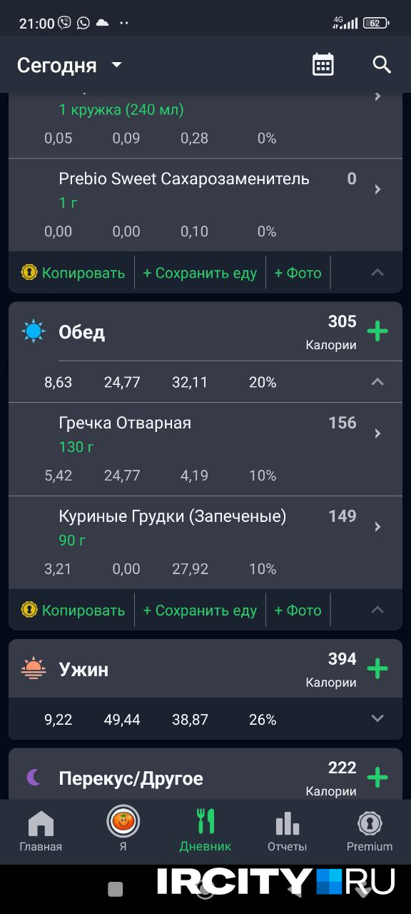 В этот день я недобрала (как обычно) углеводов: вместо 160 у меня получилось всего 125,8 грамма В этот день я недобрала (как обычно) углеводов: вместо 160 у меня получилось всего 125,8 грамма