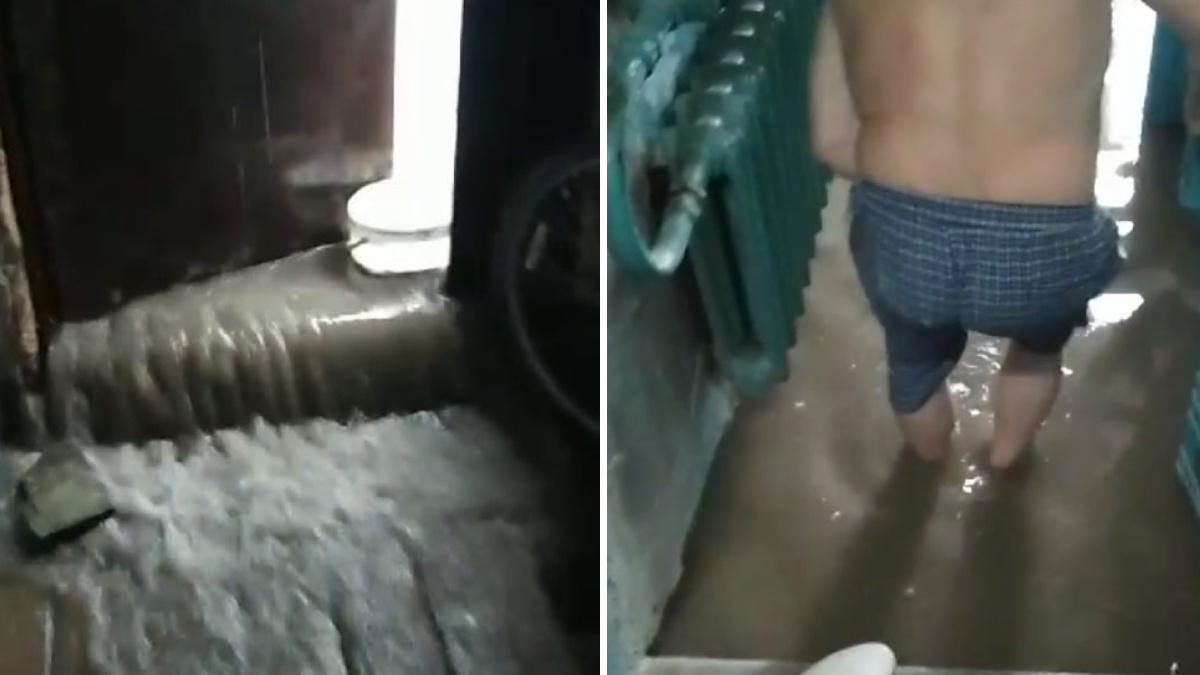 В подъезде вода по колено: дом в Криводановке заливает из-за дождя — видео мощного потопа