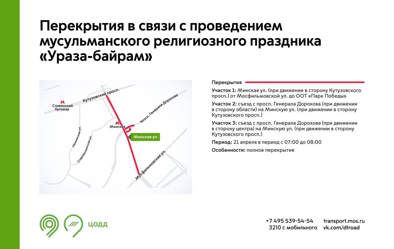 Перекрытие дорог в москве завтра карта