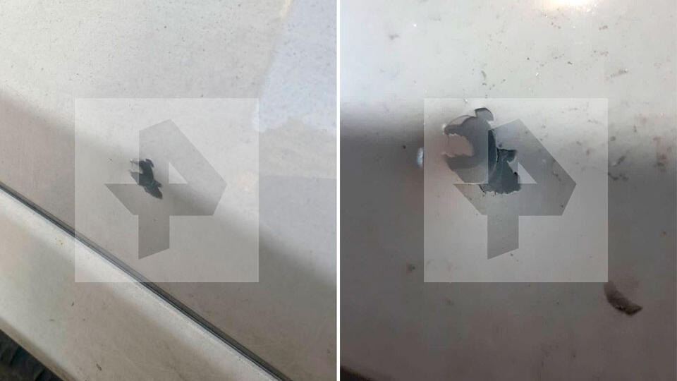 Телеканал РЕН ТВ опубликовал фотографии следов от пуль на машине певицы