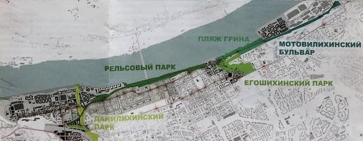 Проект затрагивает зеленые зоны вдоль набережной или вдали от нее на несколько кварталов