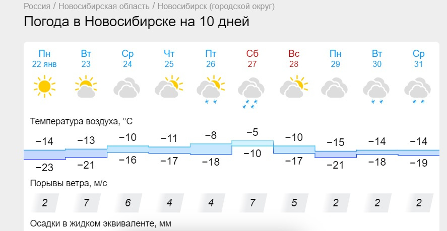 Температура воздуха в новосибирске сейчас