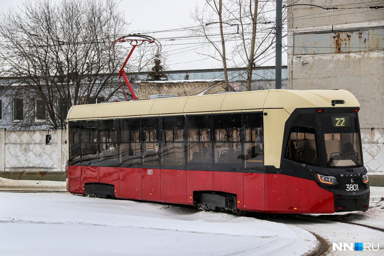 Новые трамваи «МиНиН» запустили в центре Нижнего Новгорода