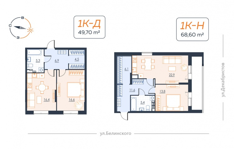 Квартиру можно приобрести не только с определенным количеством комнат, но и определенной пощади. Разница между этими планировками — почти <nobr class="_">18,9 кв. м</nobr>
