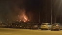 В Архангельске засняли на видео ночной пожар на Вологодском кладбище