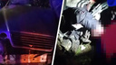 Водитель застрял в «Мерседесе» после столкновения с грузовиком — ролик с последствиями ДТП