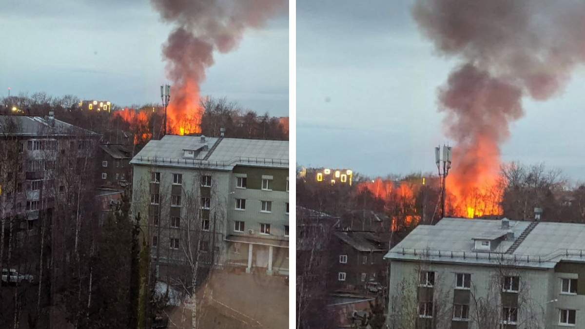 Эвакуировались 35 человек: ночью в Архангельске случился крупный пожар