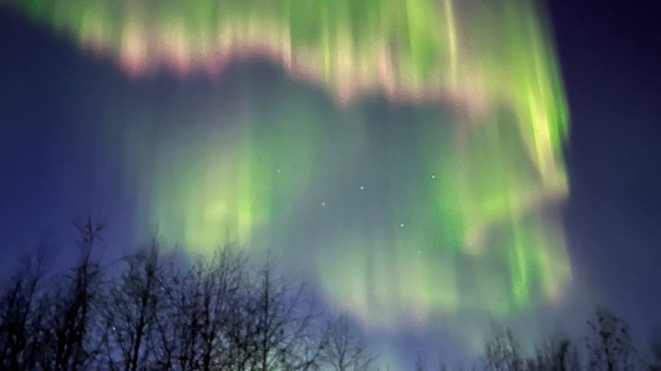 Следы магнитной бури: жительница Архангельской области сфотографировала красочное полярное сияние