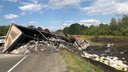 Появились фото с места аварии на М-5, где сгорела фура и погиб человек