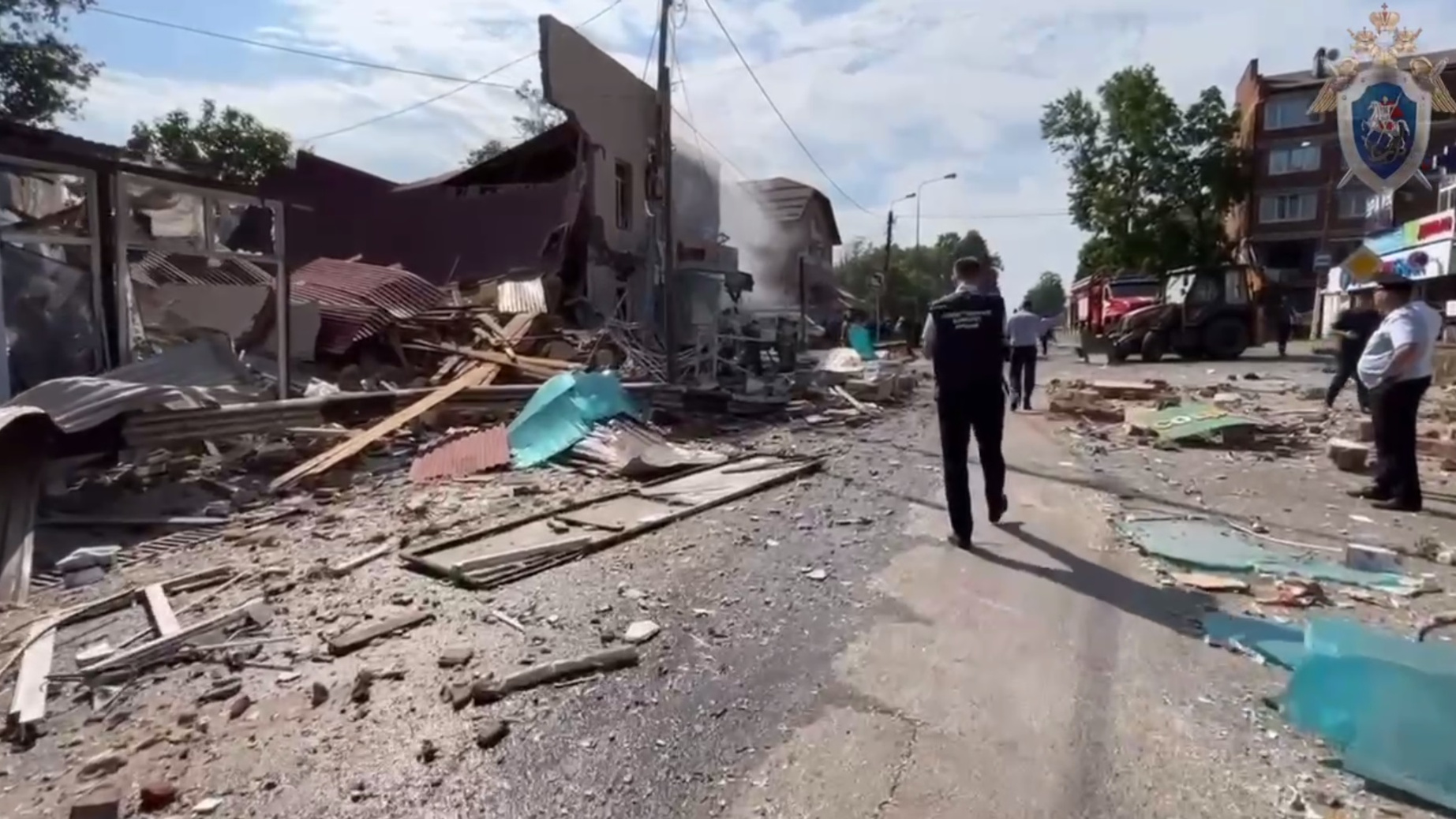 Момент взрыва газа в Апшеронске попал на видео