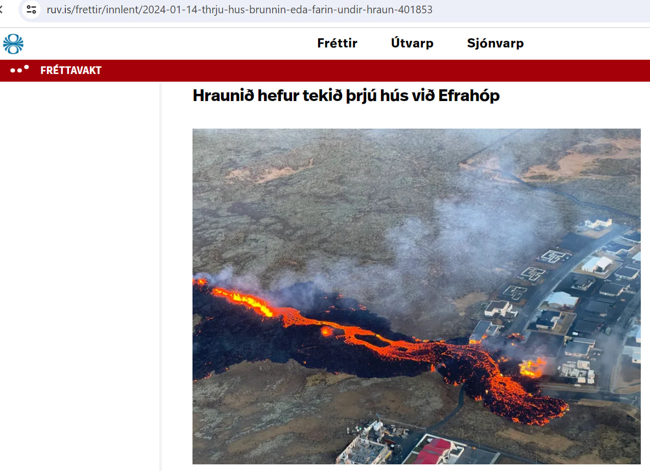 Лава от вулкана в Исландии начала жечь дома