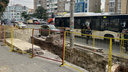 Ворошиловский перекопан, часть тротуара закрыта. Когда в центре Ростова закончат ремонт теплотрассы?